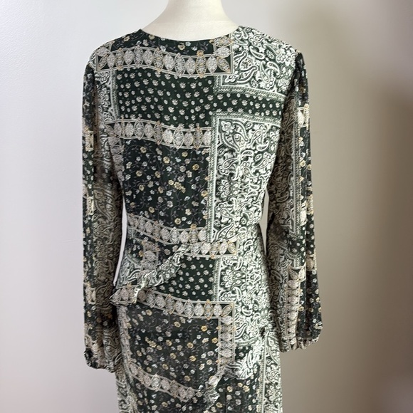 Lulus Field of Flowers Green Multi Print Long Sleeve Maxi Dress Size M - Picture 8 of 16